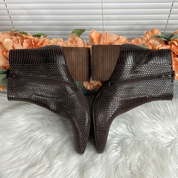 Kork-Ease Leyland Brown Snakeskin Ankle Boots Size 11 - Picture 7 of 11